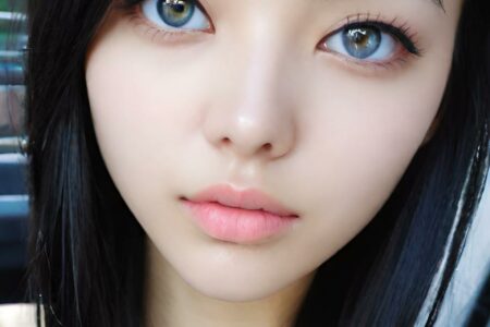 AI girl with black hair wallpaper