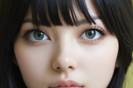 AI girl with black hair wallpaper