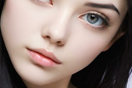 AI girl with black hair wallpaper