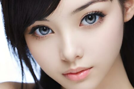 AI girl with black hair wallpaper