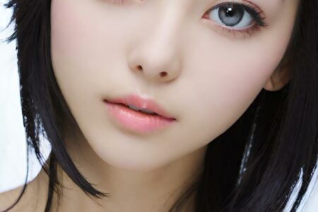 AI girl with black hair wallpaper