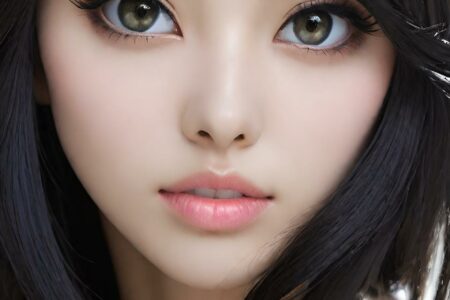 AI girl with black hair wallpaper