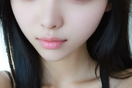 AI girl with black hair wallpaper