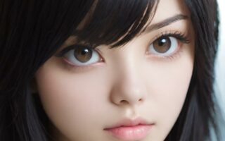 AI girl with black hair wallpaper