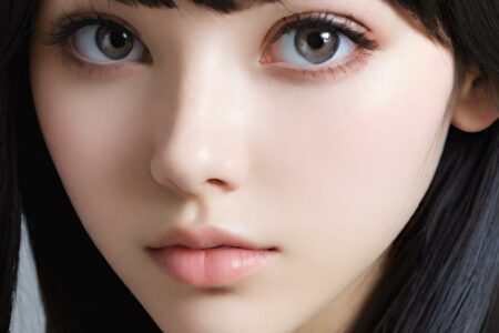 AI girl with black hair wallpaper