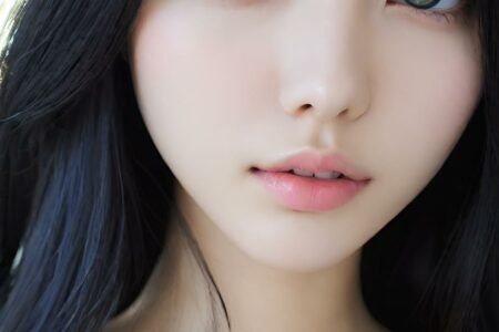 AI girl with black hair wallpaper