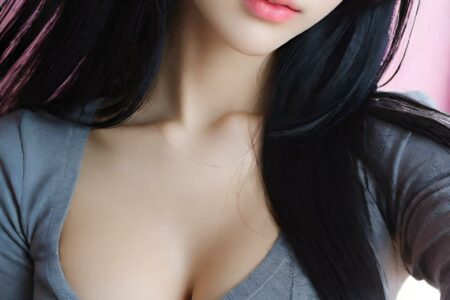 AI girl with black hair wallpaper
