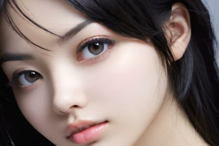 AI girl with black hair wallpaper