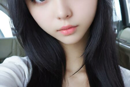 AI girl with black hair wallpaper