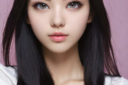 AI girl with black hair wallpaper