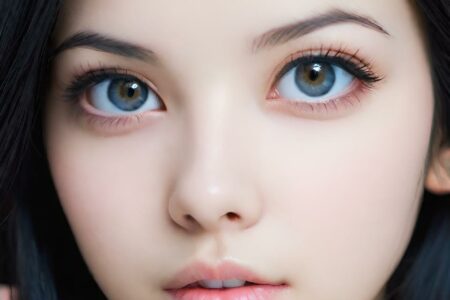 AI girl with black hair wallpaper