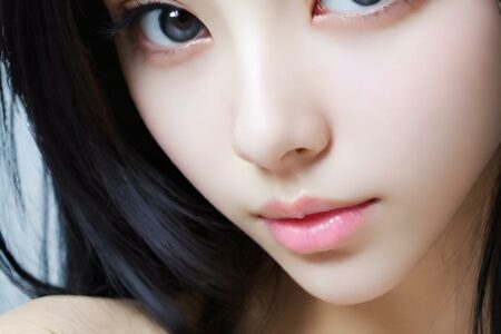 AI girl with black hair wallpaper