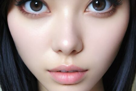 AI girl with black hair wallpaper