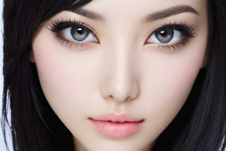 AI girl with black hair wallpaper