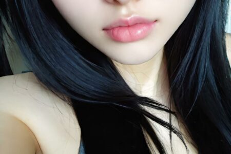 AI girl with black hair wallpaper