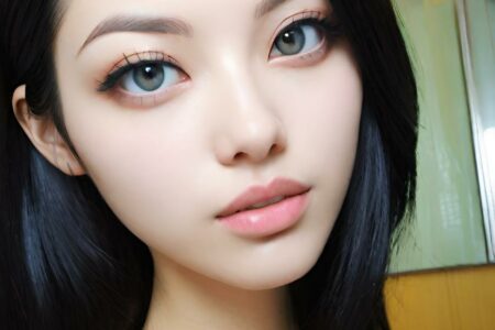 AI girl with black hair wallpaper