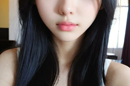 AI girl with black hair wallpaper