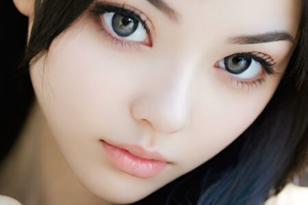 AI girl with black hair wallpaper