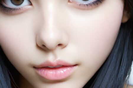 AI girl with black hair wallpaper
