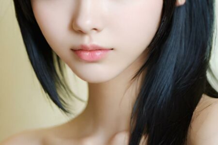 AI girl with black hair wallpaper