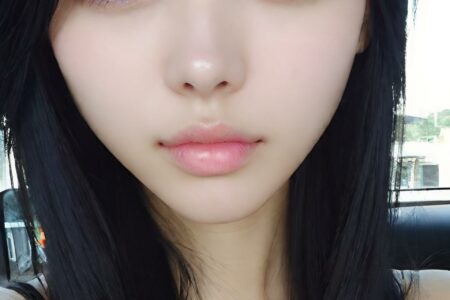 AI girl with black hair wallpaper