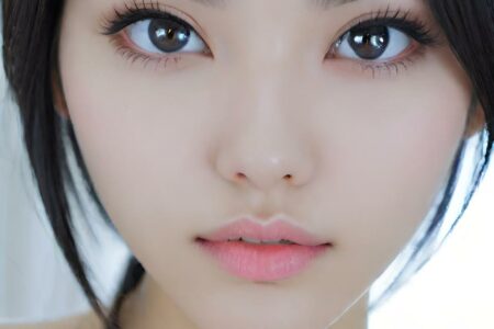 AI girl with black hair wallpaper