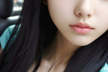 AI girl with black hair wallpaper