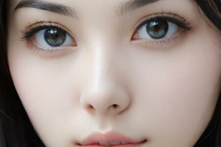 AI girl with black hair wallpaper
