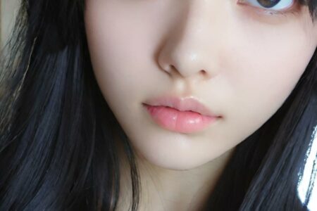 AI girl with black hair wallpaper