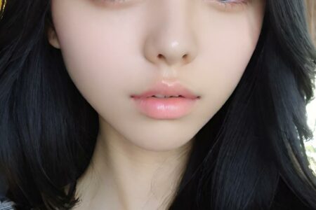 AI girl with black hair wallpaper