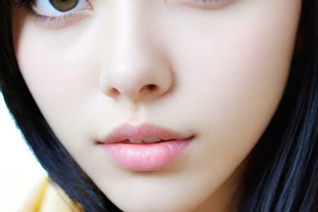 AI girl with black hair wallpaper