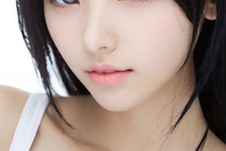 AI girl with black hair wallpaper