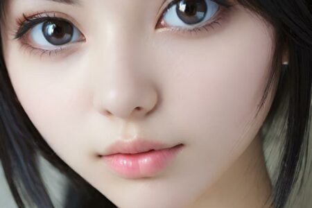 AI girl with black hair wallpaper