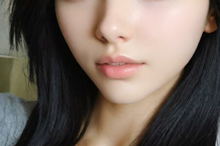 AI girl with black hair wallpaper