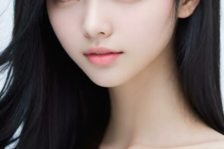 AI girl with black hair wallpaper