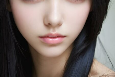 AI girl with black hair wallpaper