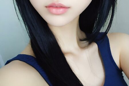 AI girl with black hair wallpaper