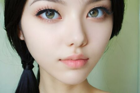 AI girl with black hair wallpaper