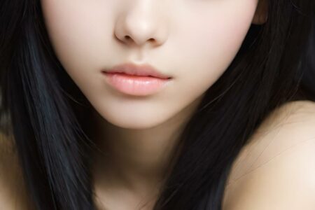 AI girl with black hair wallpaper