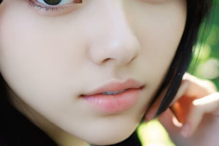 AI girl with black hair wallpaper