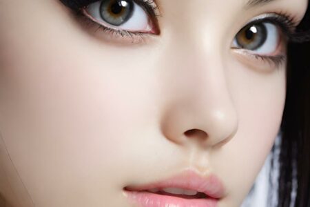 AI girl with black hair wallpaper