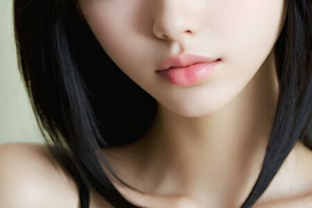 AI girl with black hair wallpaper