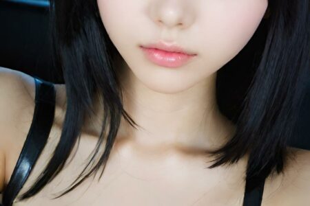 AI girl with black hair wallpaper