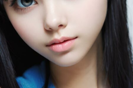 AI girl with black hair wallpaper