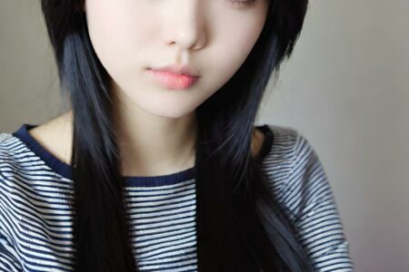 AI girl with black hair wallpaper