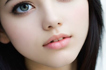 AI girl with black hair wallpaper