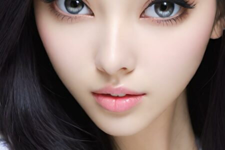 AI girl with black hair wallpaper