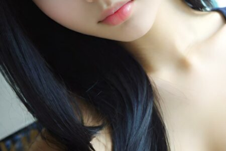 AI girl with black hair wallpaper