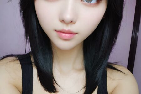 AI girl with black hair wallpaper