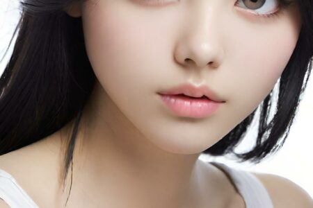 AI girl with black hair wallpaper